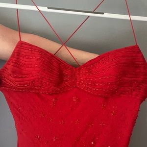 Beaded red formal dress